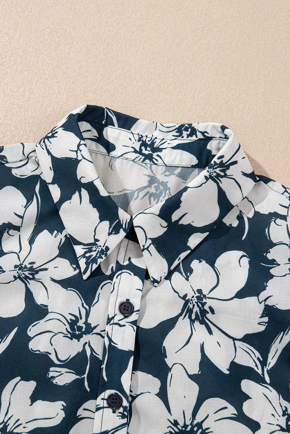 Floral Puff Sleeve Buttoned Shirt