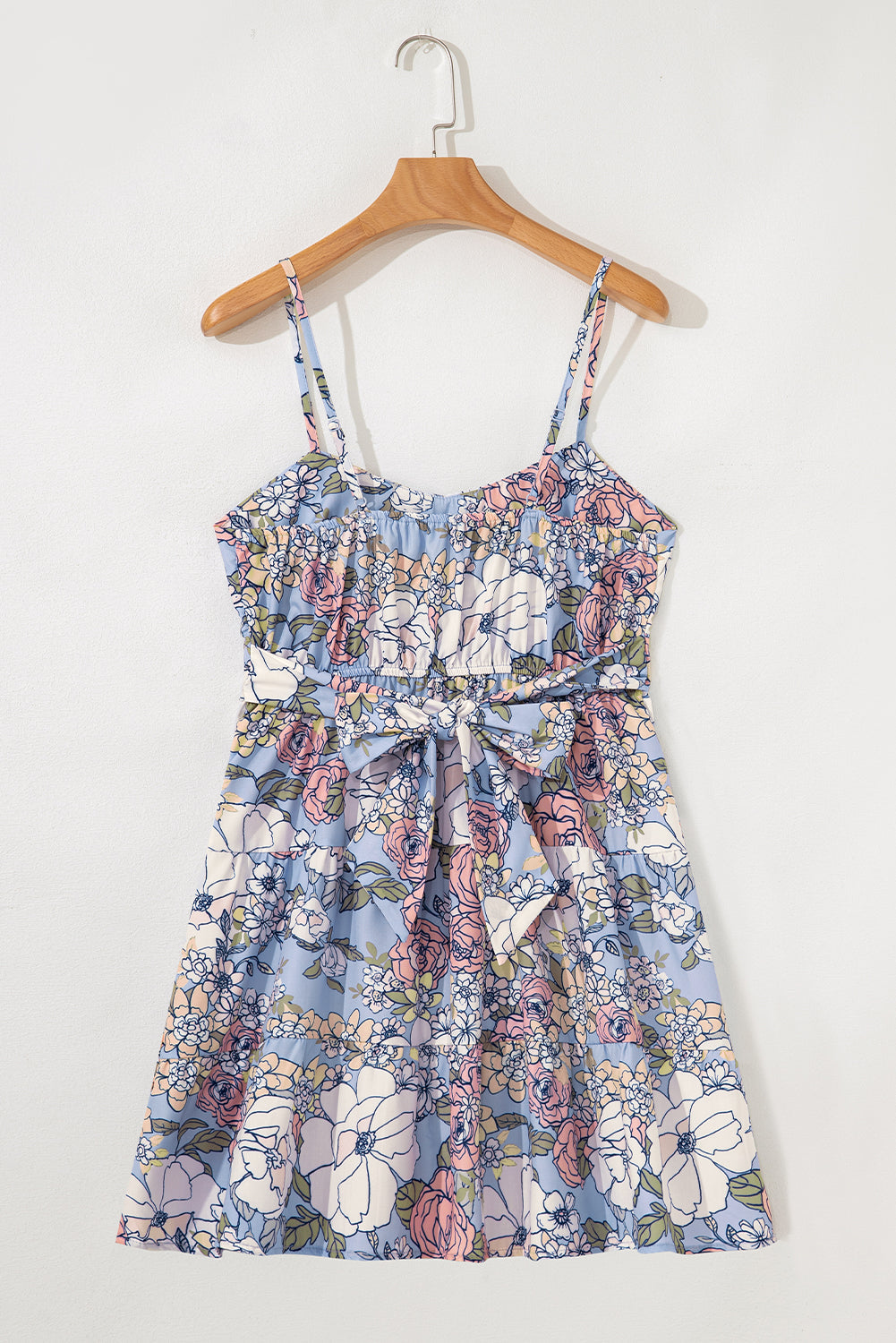Floral Tie Back Tiered Dress