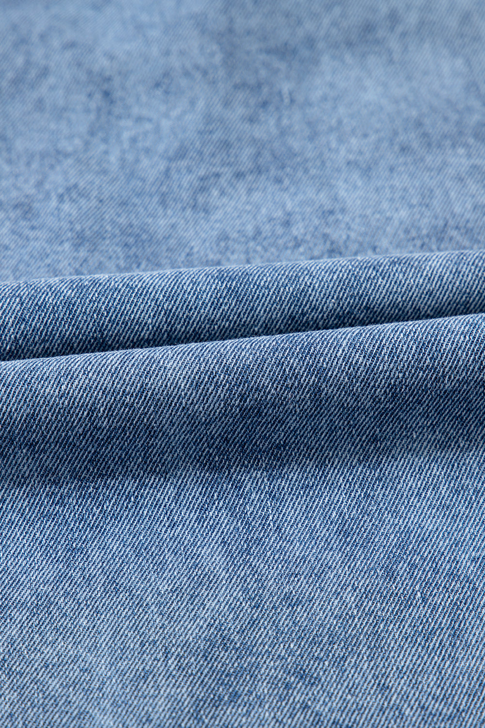 Denim Collared V-Neck Pocketed Dress