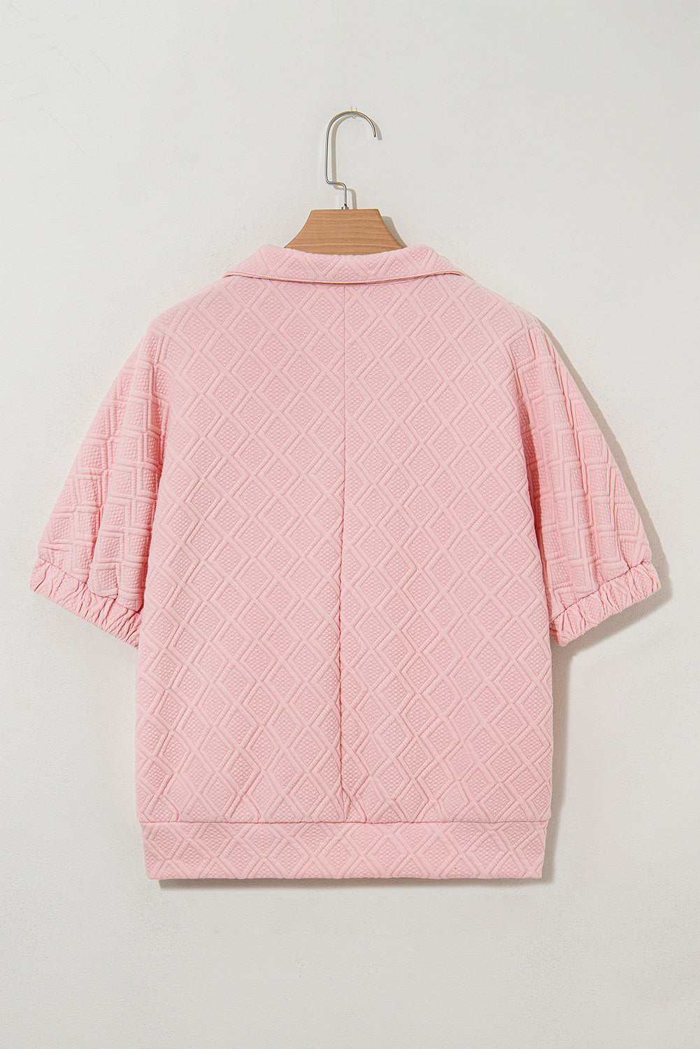 Stripe Contrast Collar Textured Blouse