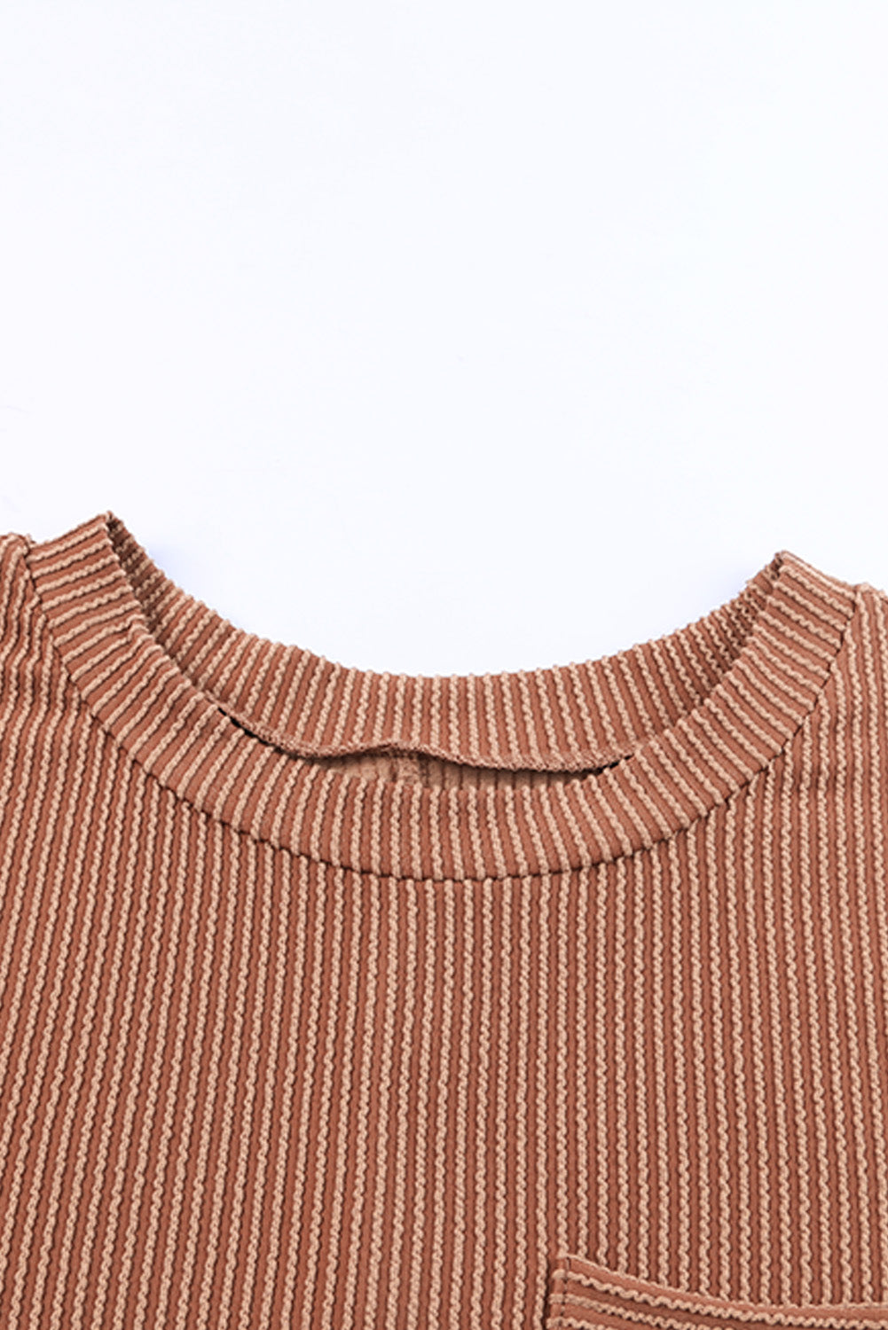 Corded Knit Pocketed T-Shirt Dress