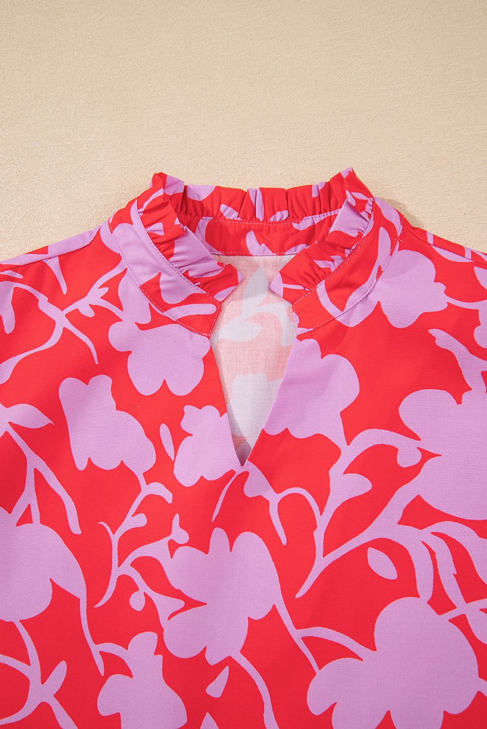 Floral Ruffle 3/4 Sleeve Mini Dress