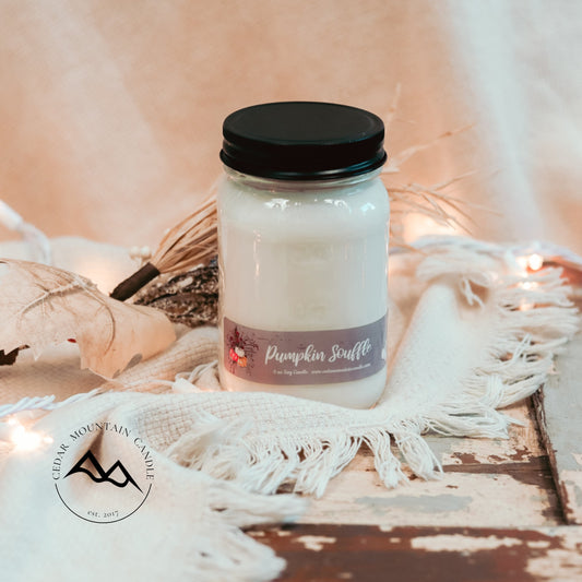 Fall Mauve Pumpkin Mason Jar Candle