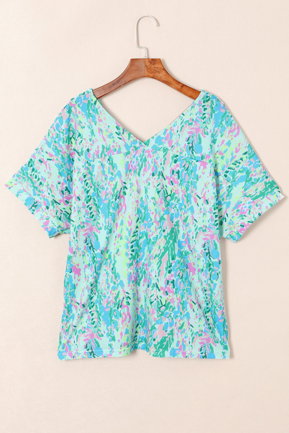 Floral Short Sleeve V-Neck Tee
