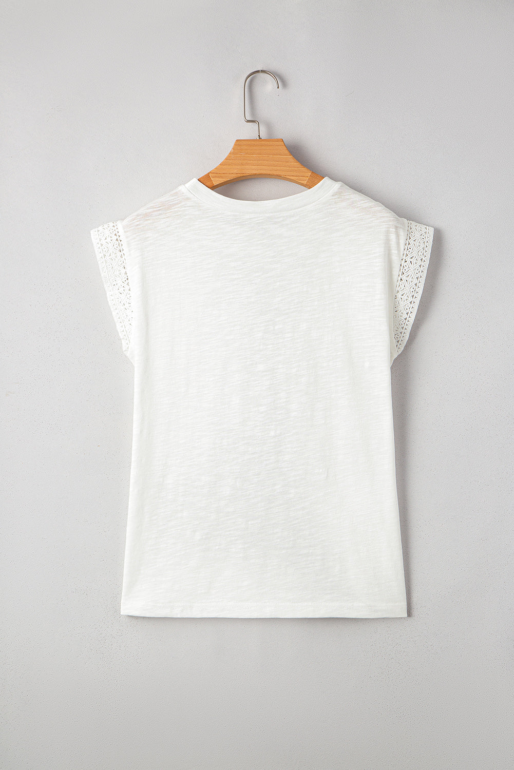 Lace Patchwork Cap Sleeve T-Shirt