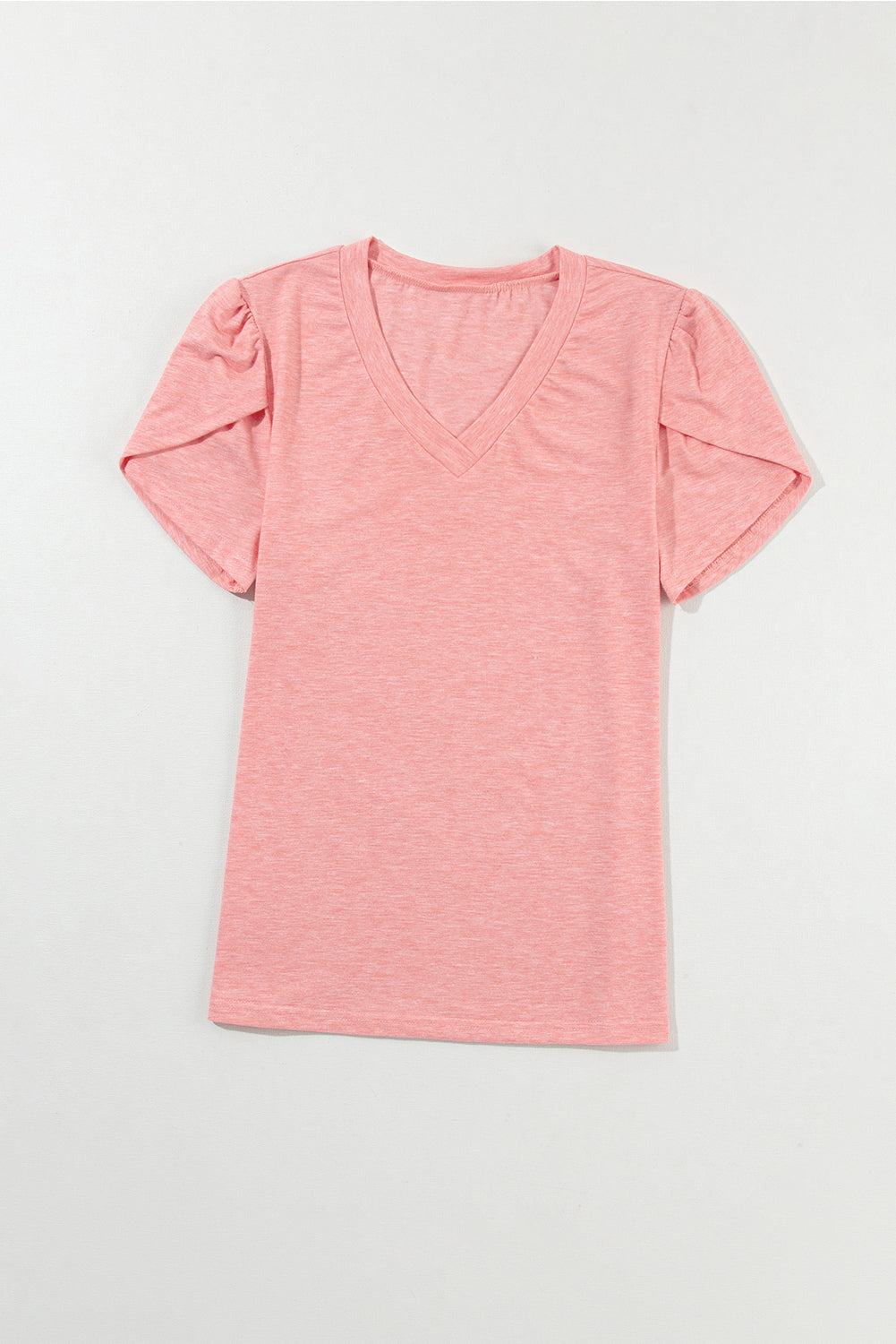 Heathered Petal Sleeve V-Neck T-Shirt