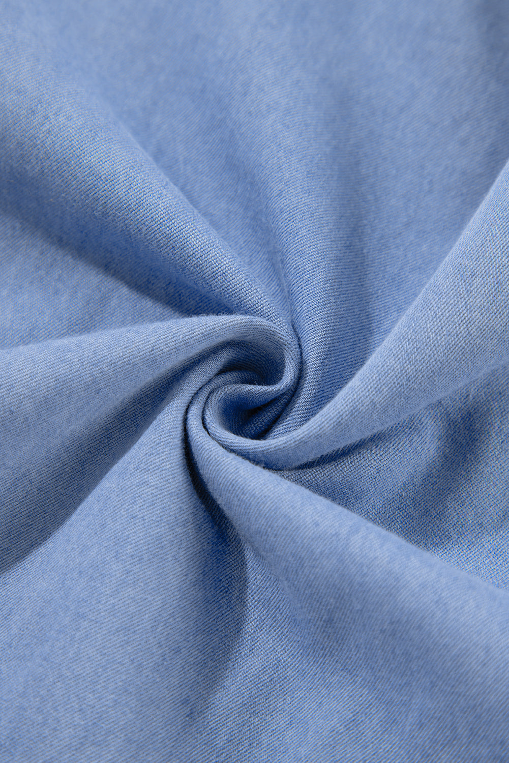 Denim Chambray Puff Sleeve Mini Dress