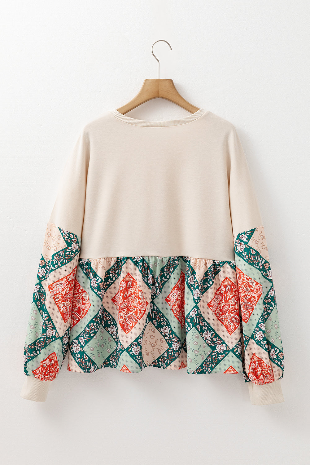 Paisley Patchwork Long Sleeve Top