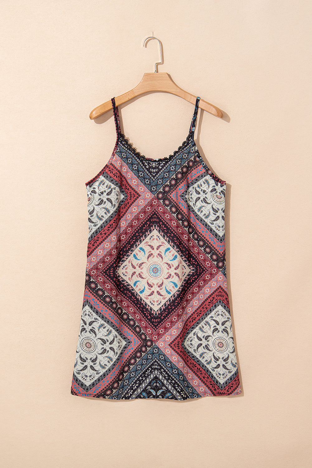 Geometric Paisley Sleeveless Mini Dress