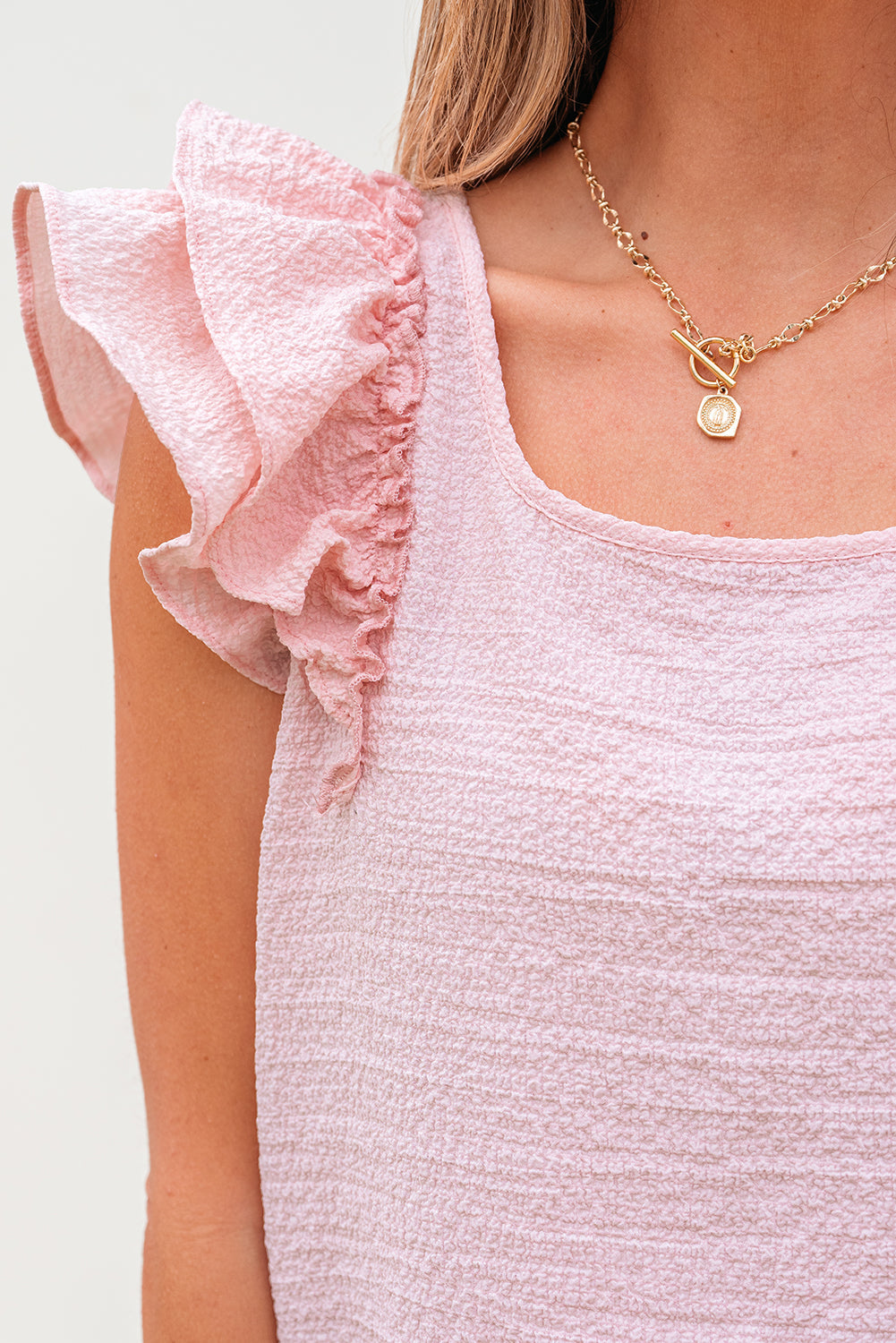 PB Bow Tie Ruffle Sleeve Top