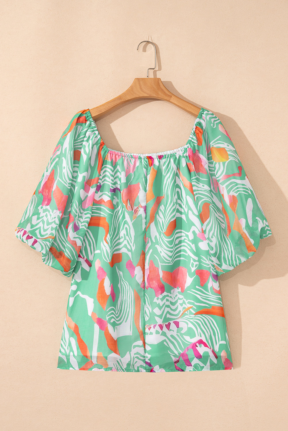 Plus Size Boho Puff Sleeve Blouse