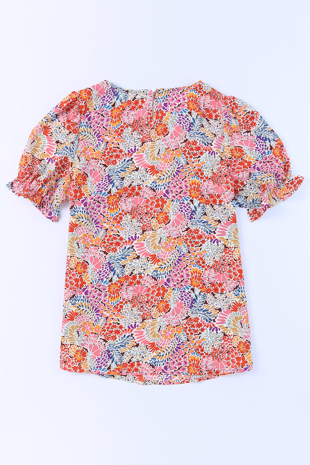 Floral Bubble Sleeve Blouse