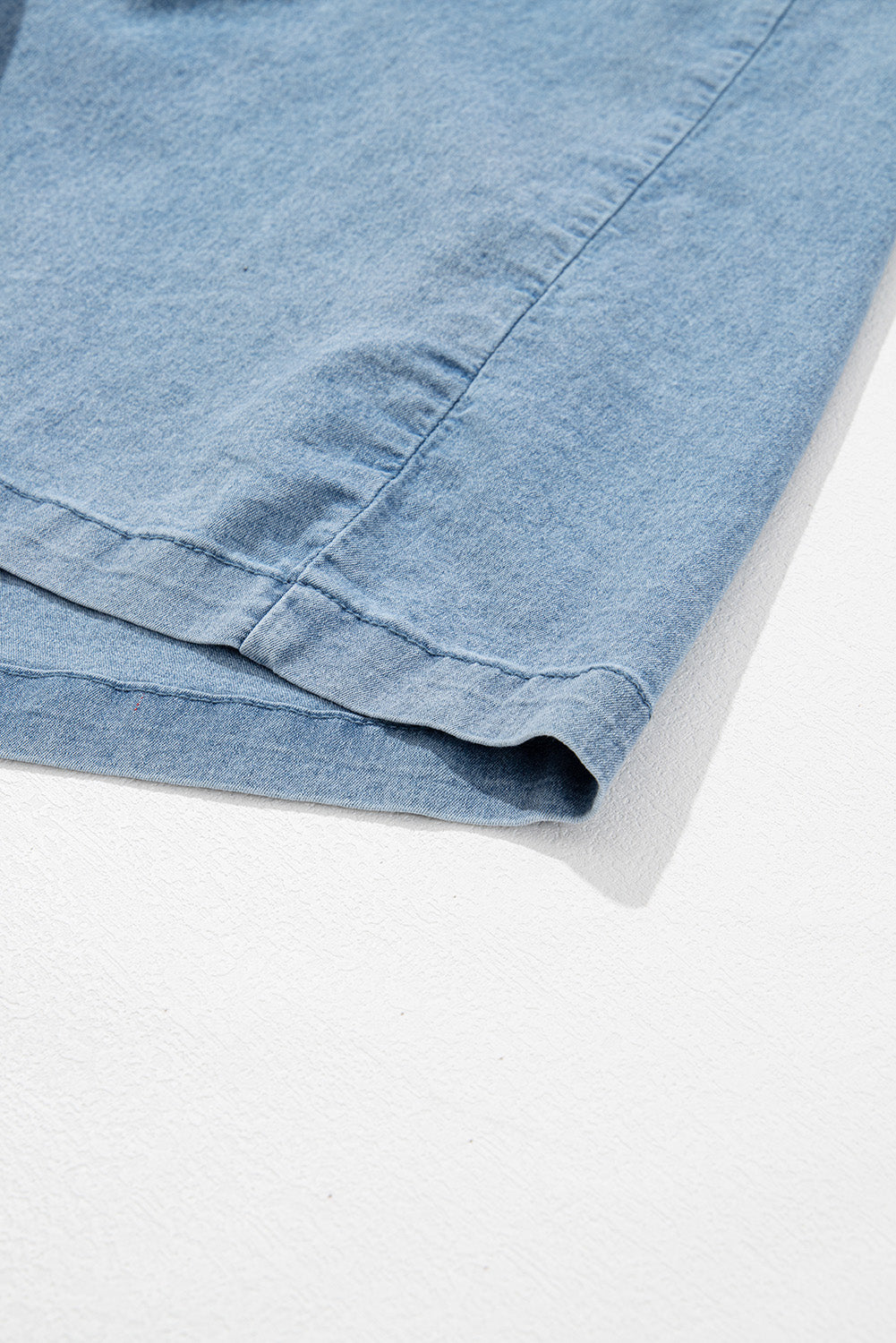 Denim Frilled Short Sleeve Dress