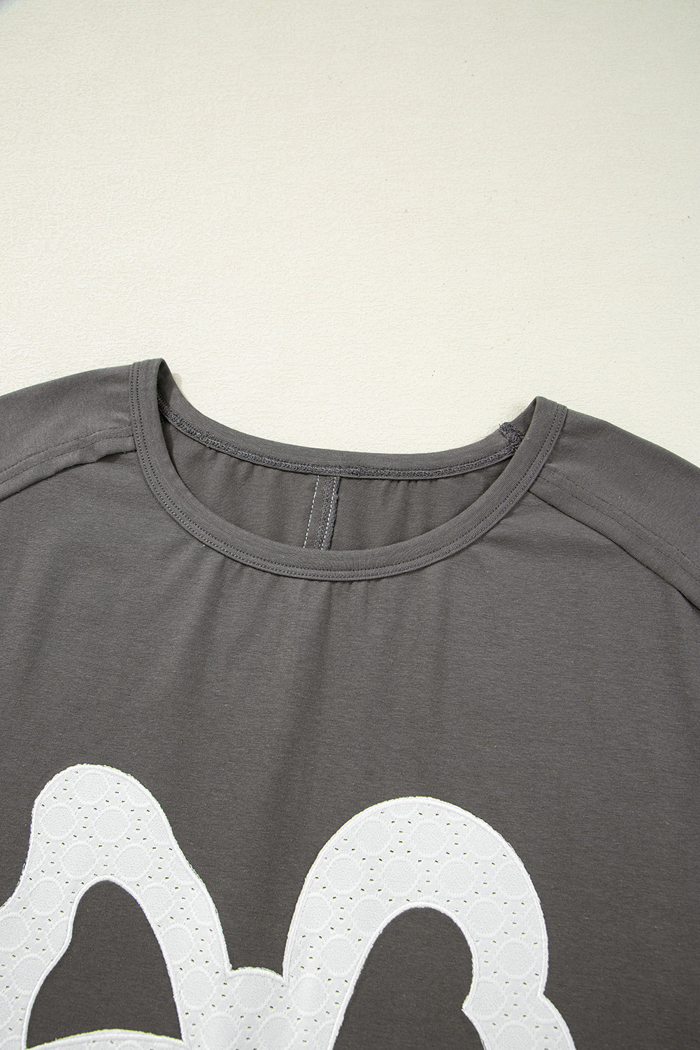 Lace Bow Raw Edge T-Shirt