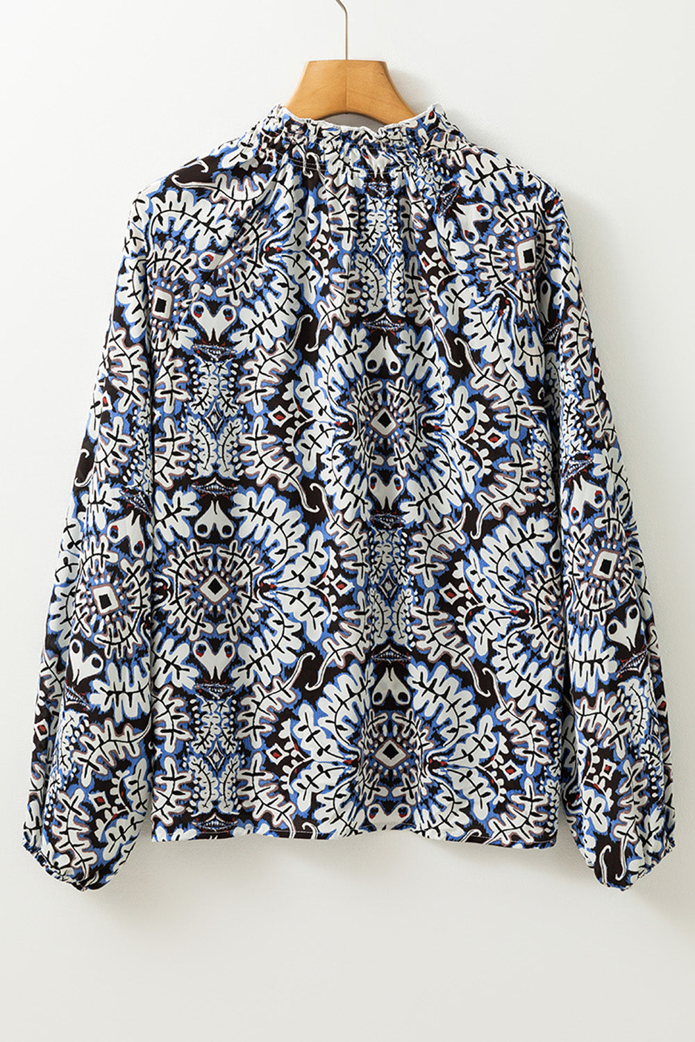 Boho Frilled Tied Neck Blouse