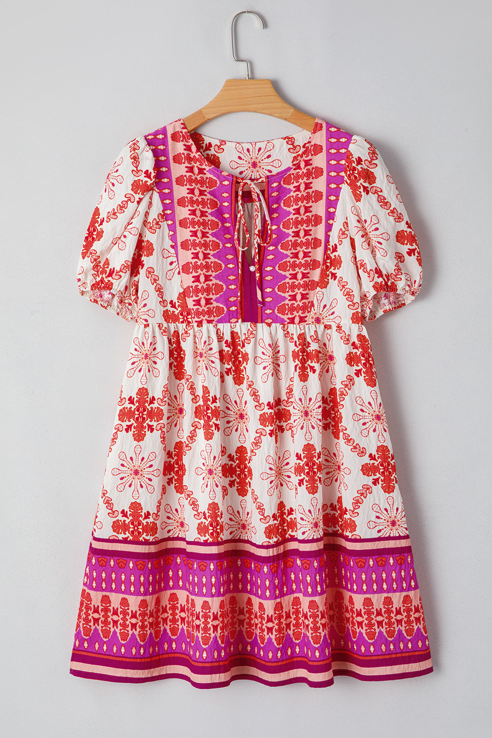 Boho Floral Short Sleeve Dress