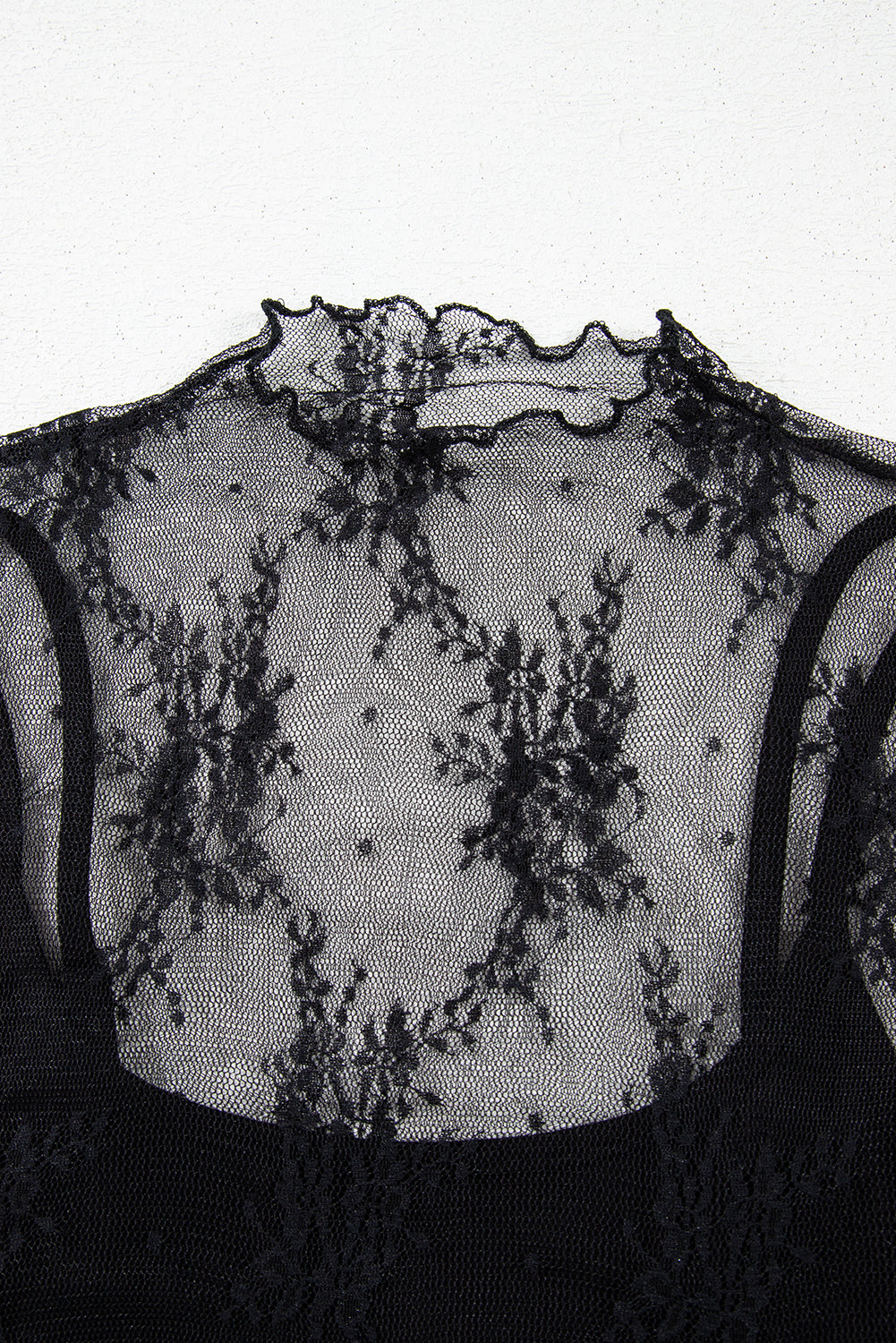 Floral Sheer Mesh Short Sleeve Blouse
