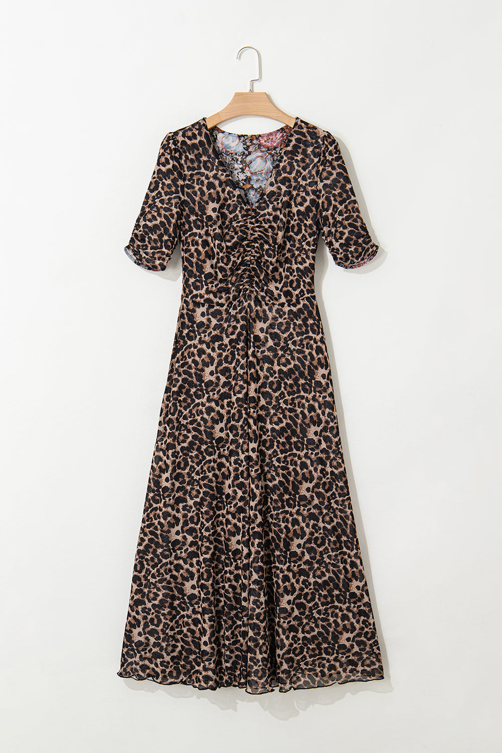 Leopard Floral Mesh Reversible Dress