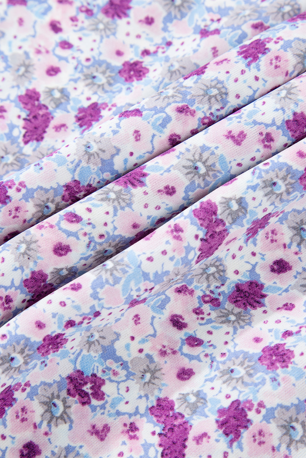 Floral Bubble Sleeve Maxi Dress