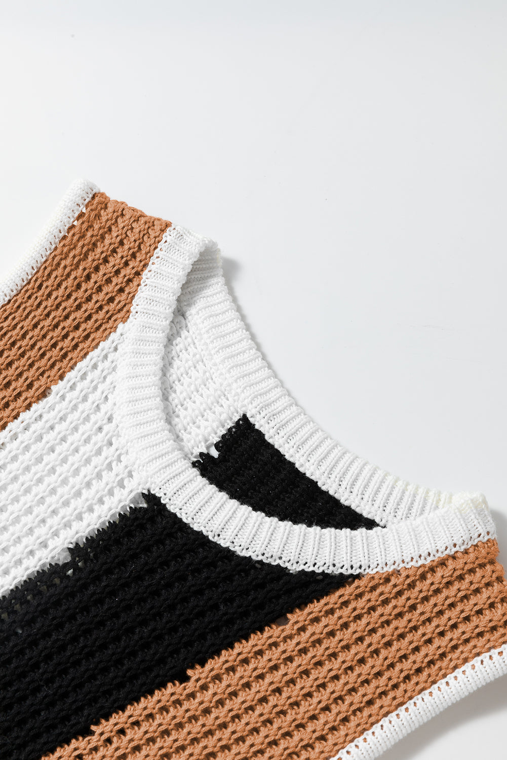 Colorblock Stripe Sleeveless Sweater Top