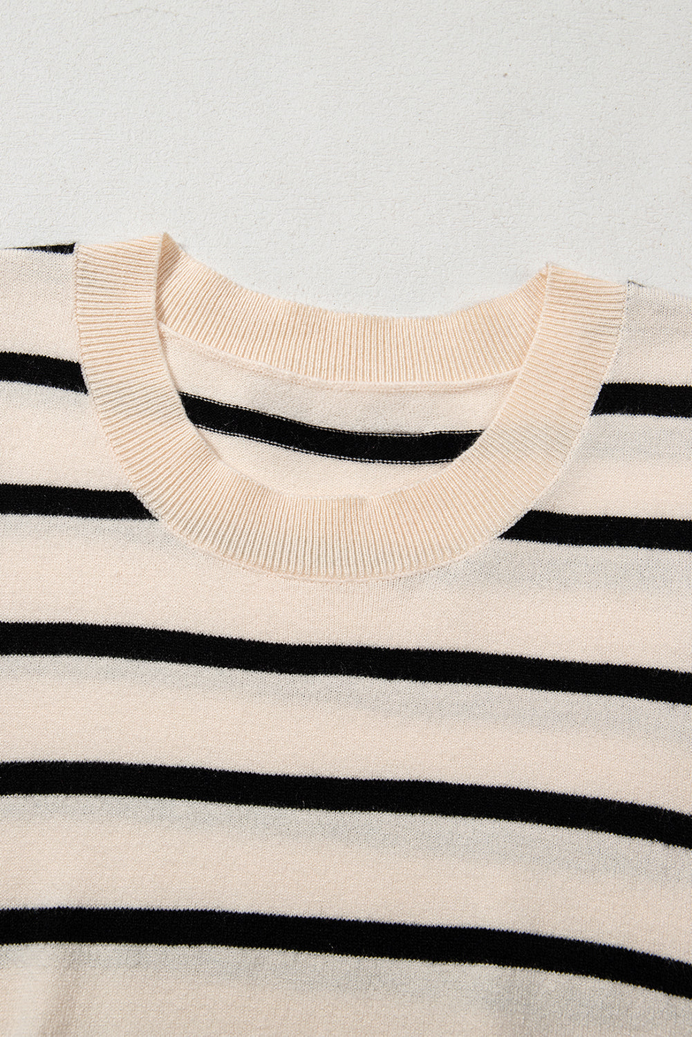 Stripe Ruched Bubble Sleeve Top