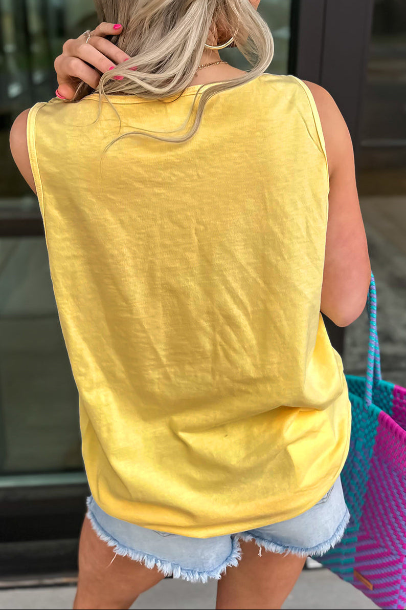 Sun Sleeveless Graphic Tank Top
