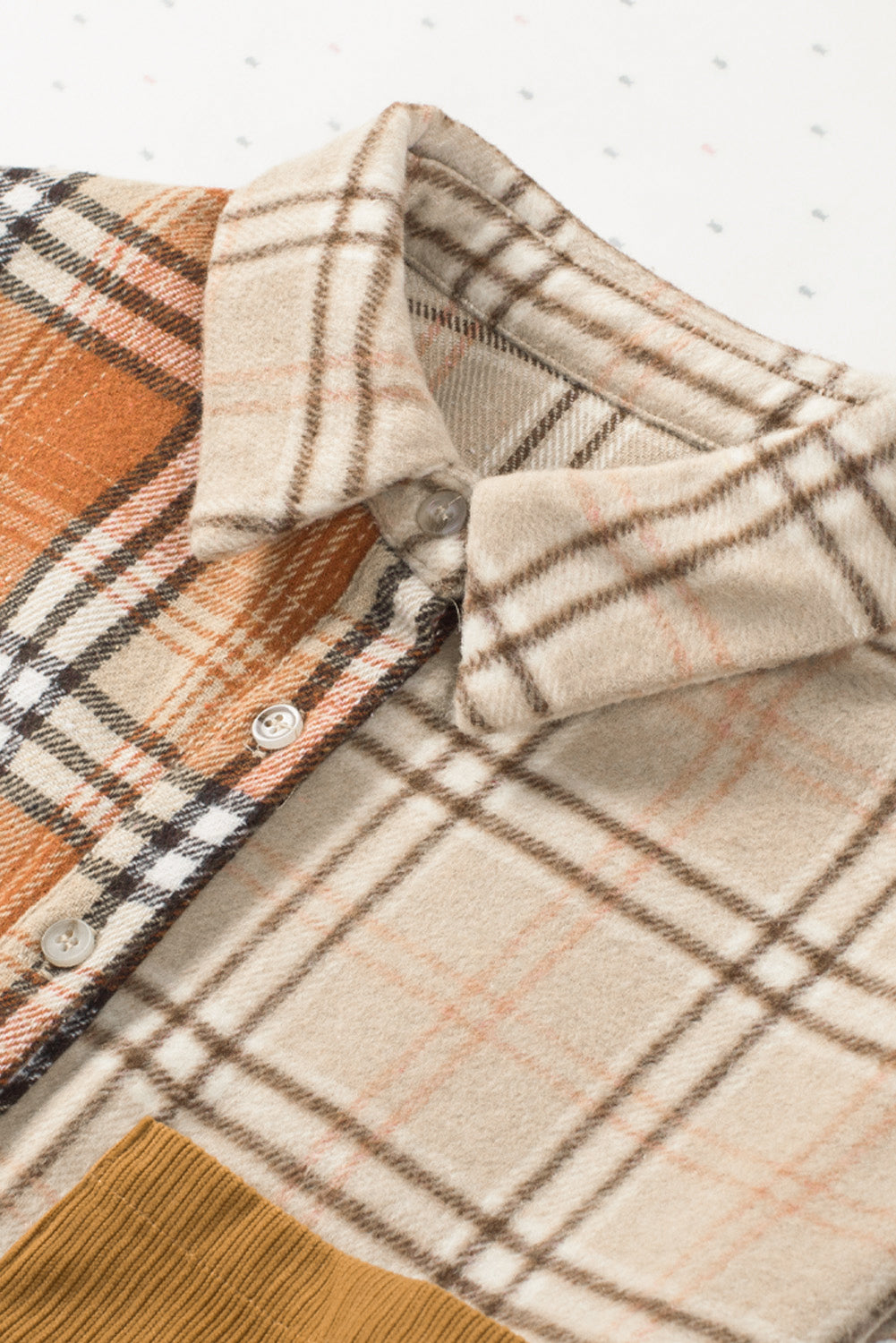 Plaid Colorblock Patchwork Shirt Jacket