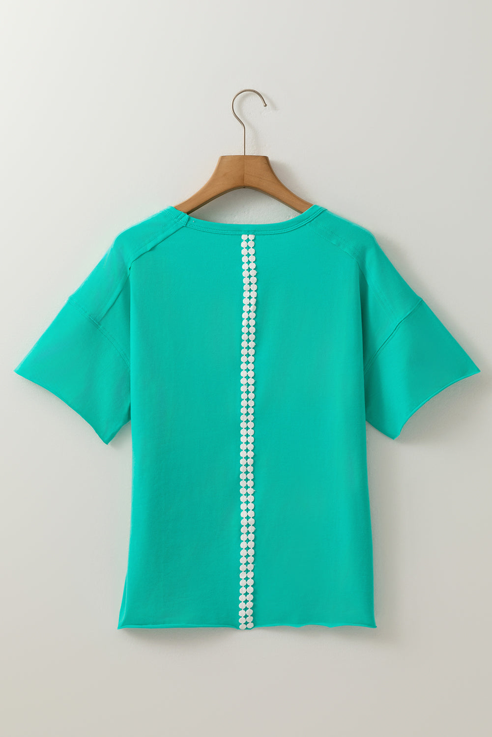 Lace Bow Raw Edge T-Shirt