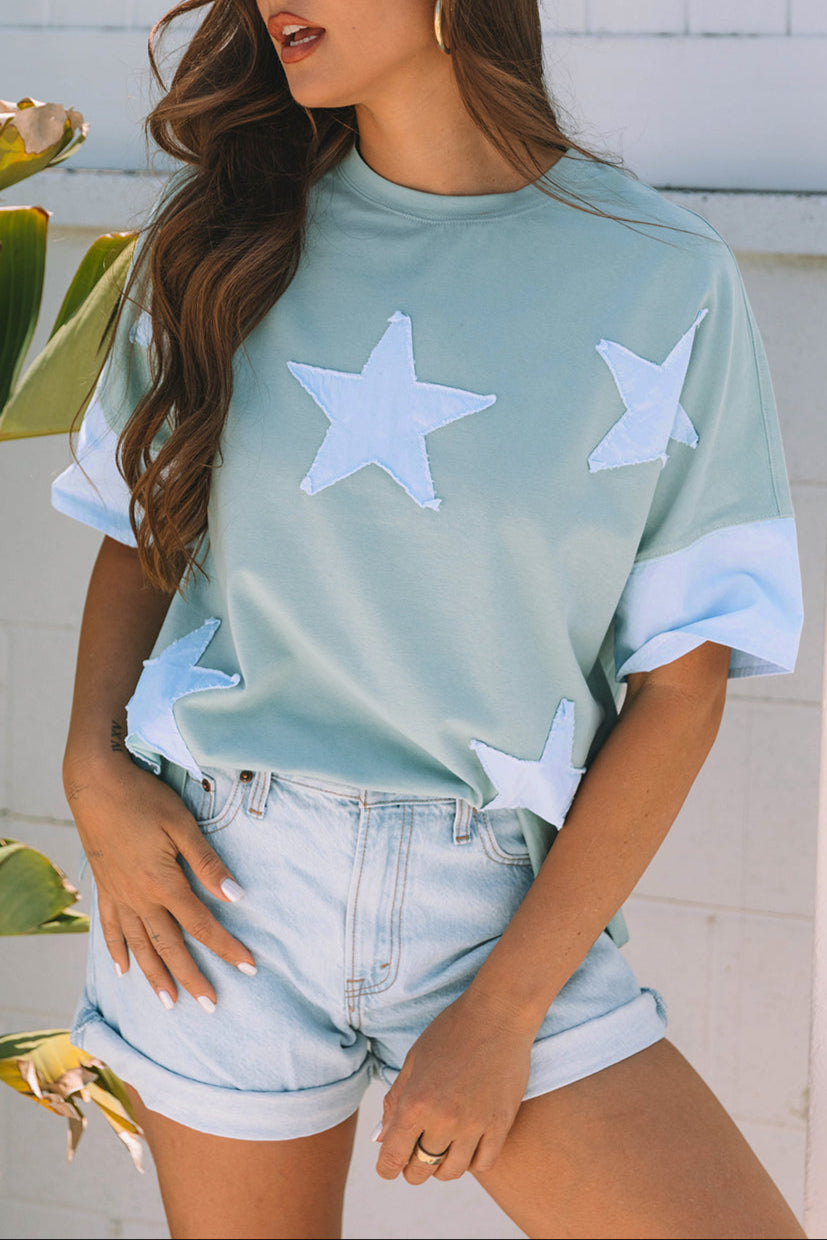 Star Patchwork Short Sleeve T-Shirt