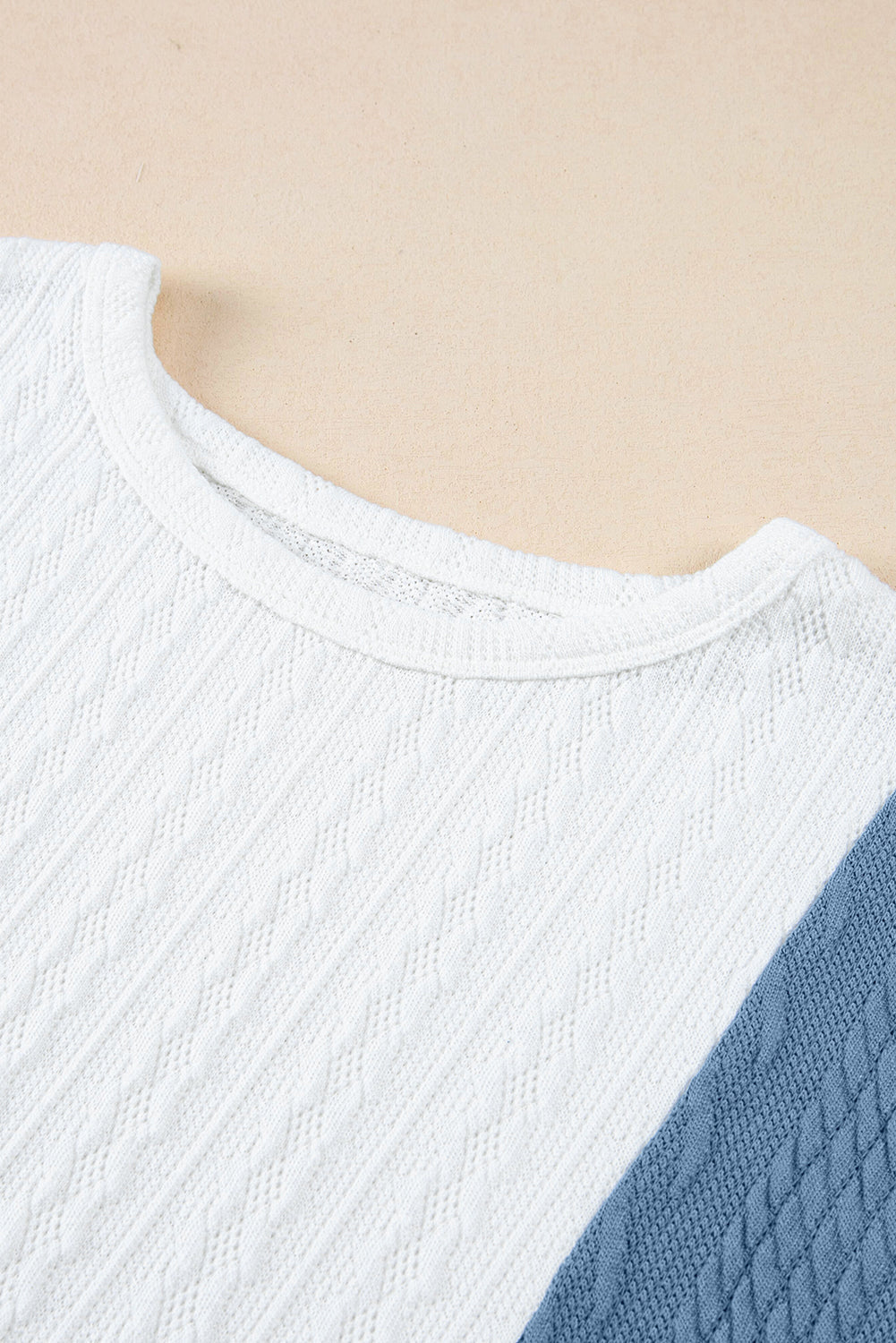 Colorblock Textured Cuff Sleeve T-Shirt