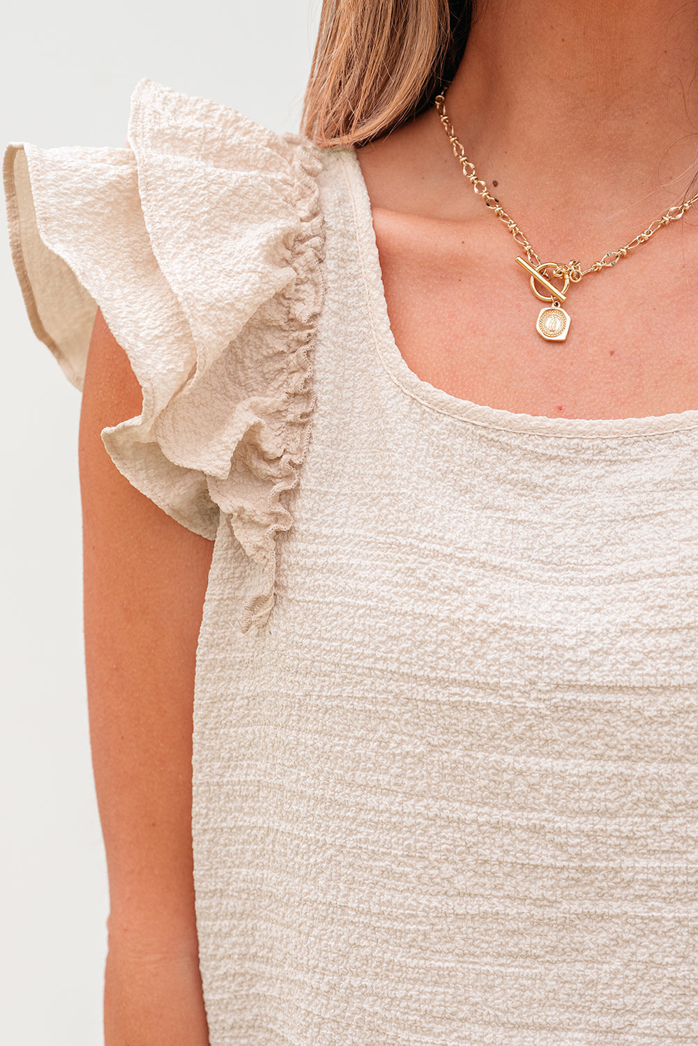 PB Bow Tie Ruffle Sleeve Top