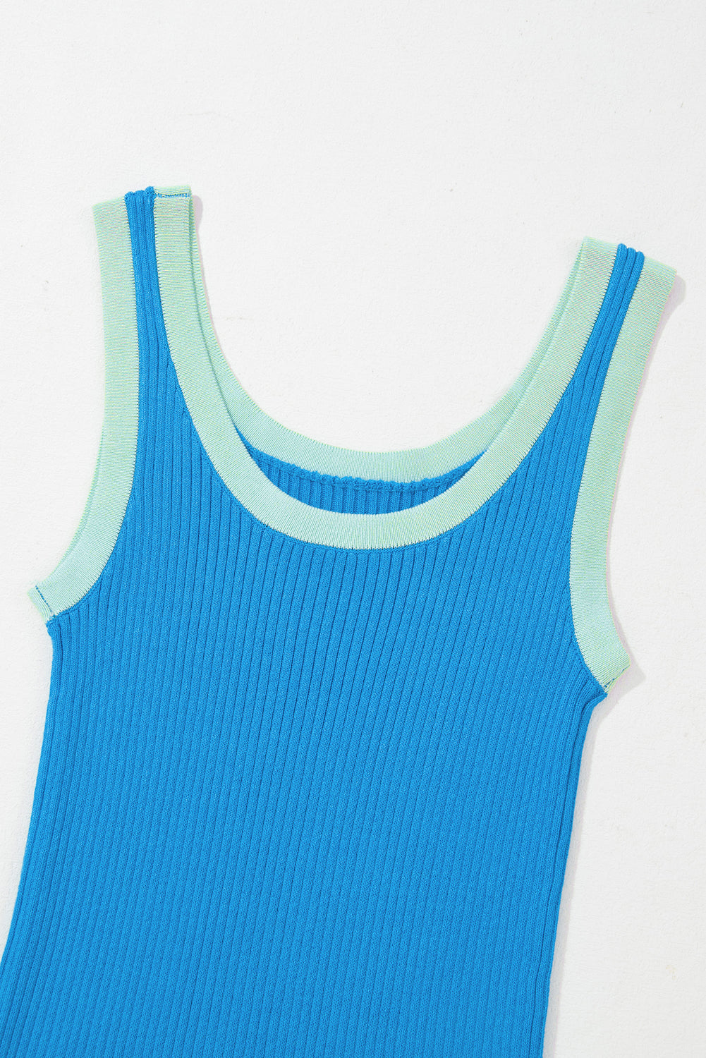 Colorblock Edge Ribbed Tank Top