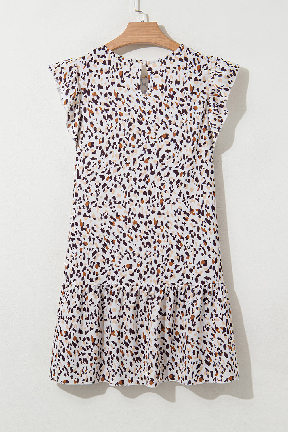 Leopard Flutter Sleeve Mini Dress