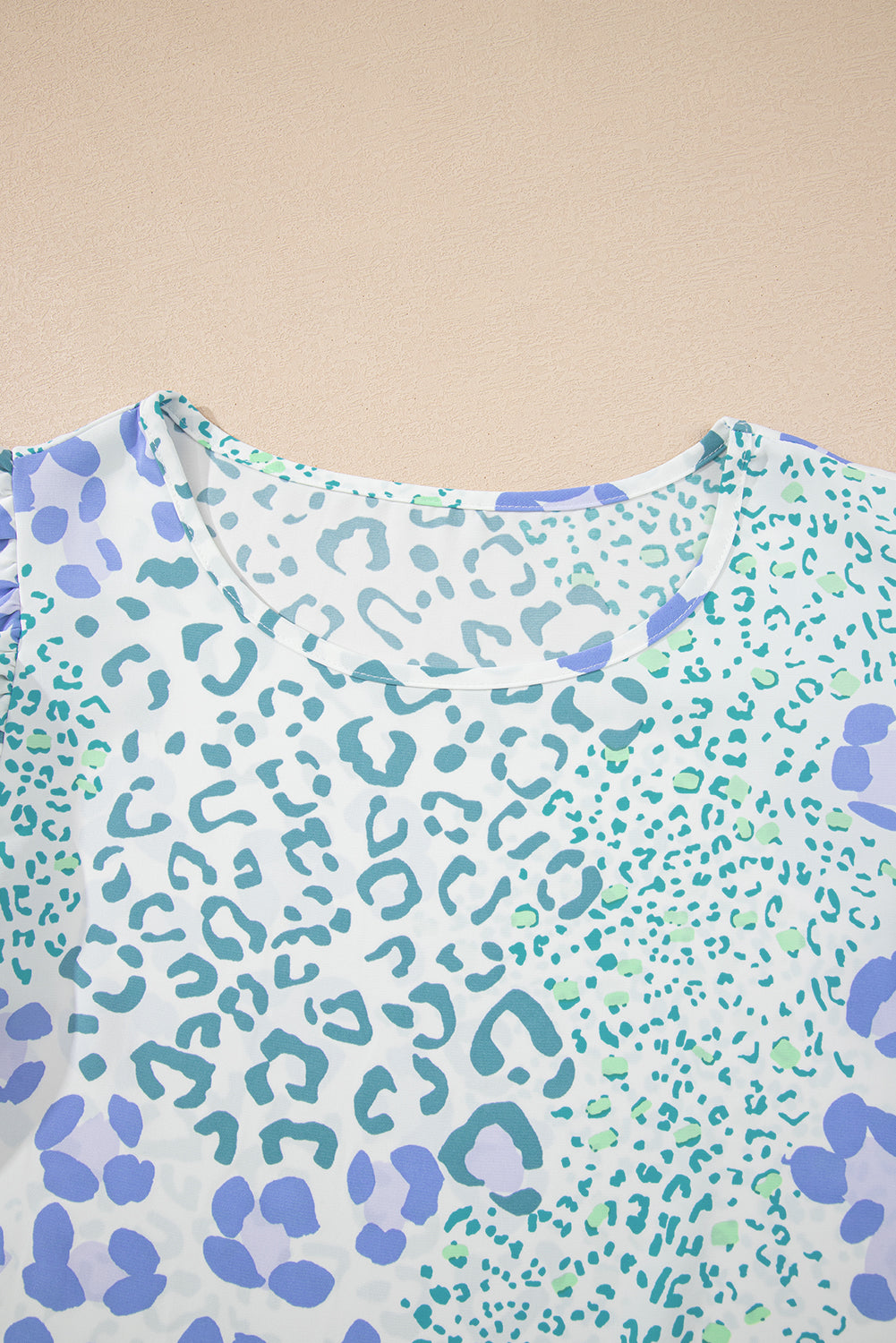 Leopard Layered Ruffle Sleeve Blouse