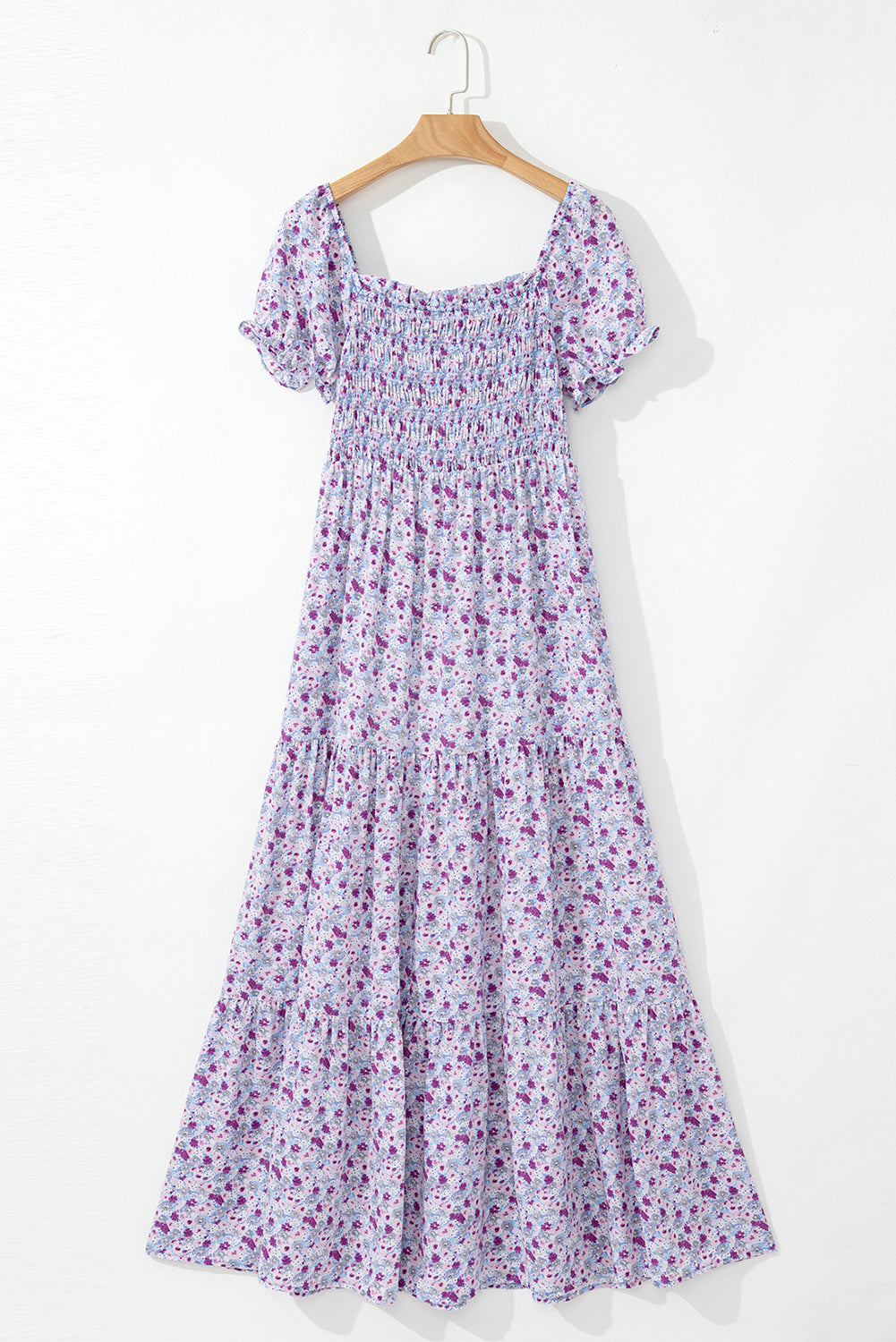 Floral Bubble Sleeve Maxi Dress
