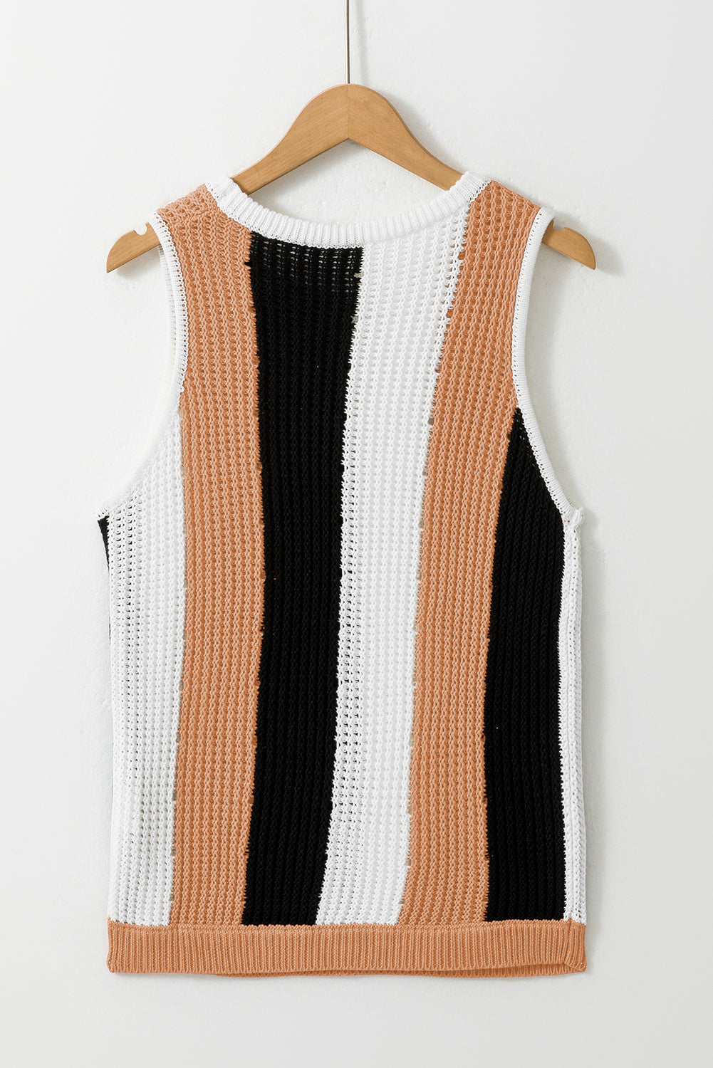 Colorblock Stripe Sleeveless Sweater Top
