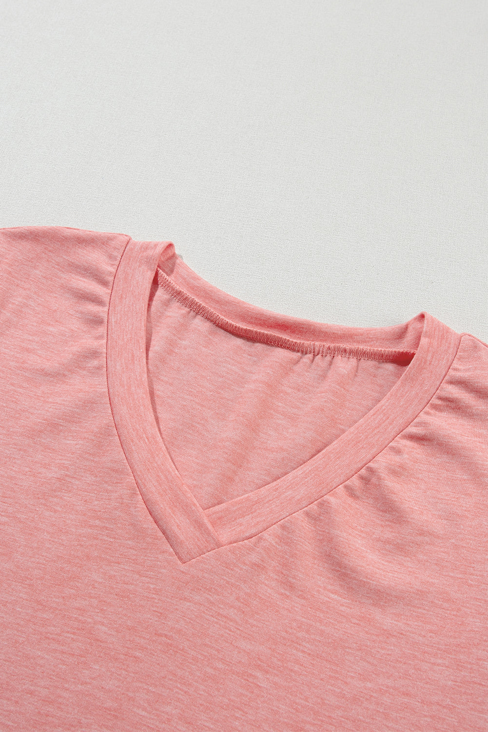 Heathered Petal Sleeve V-Neck T-Shirt