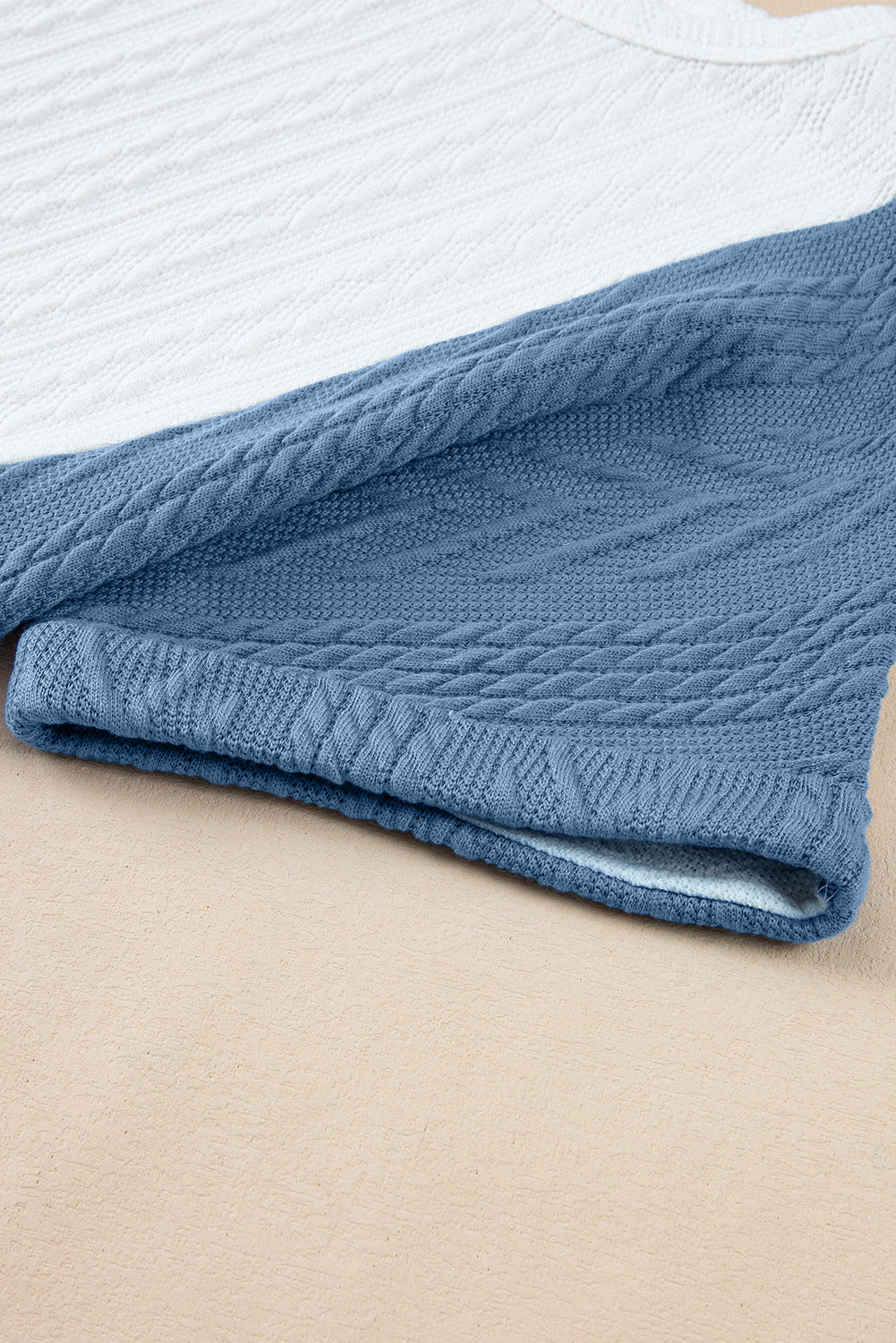 Colorblock Textured Cuff Sleeve T-Shirt