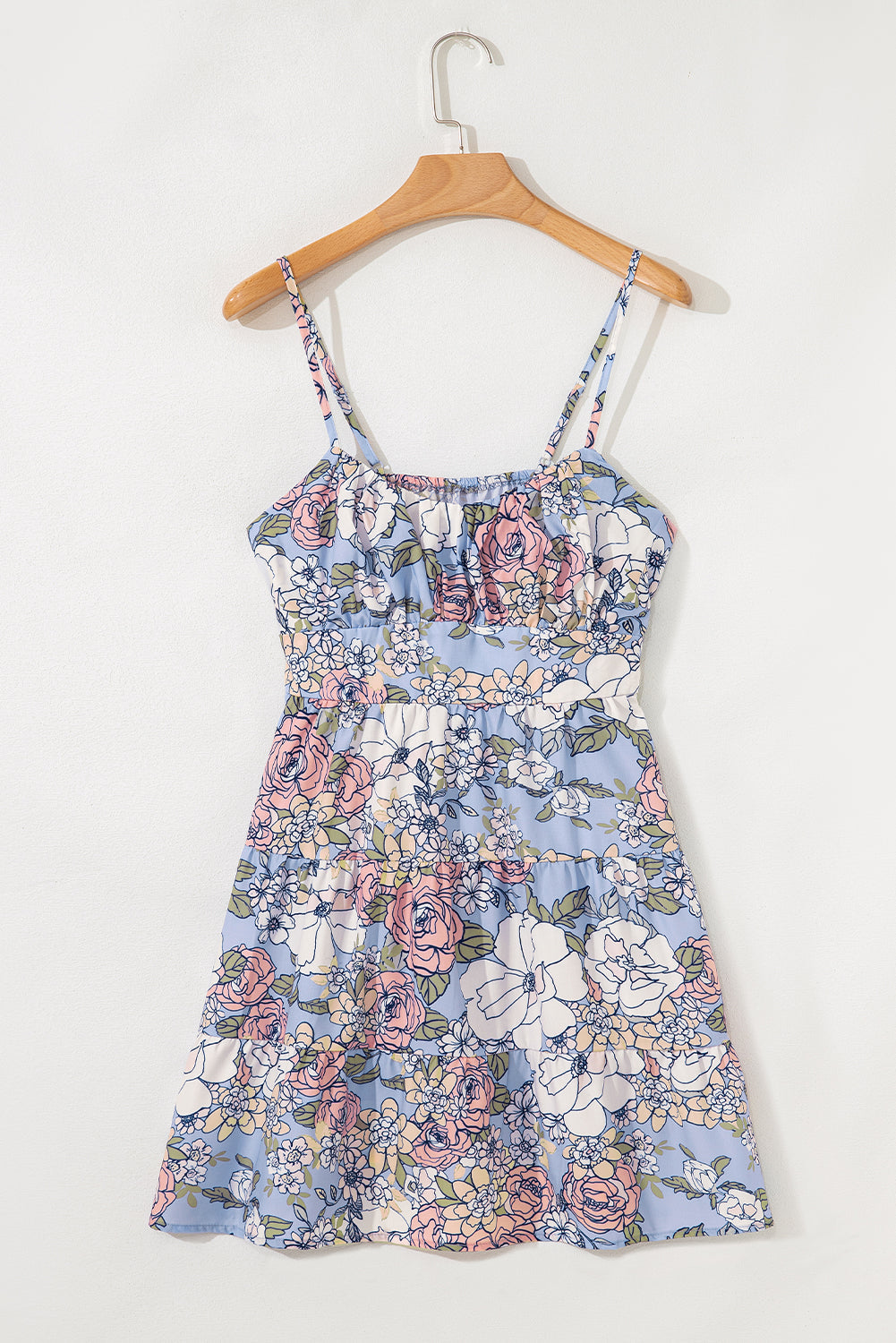 Floral Tie Back Tiered Dress