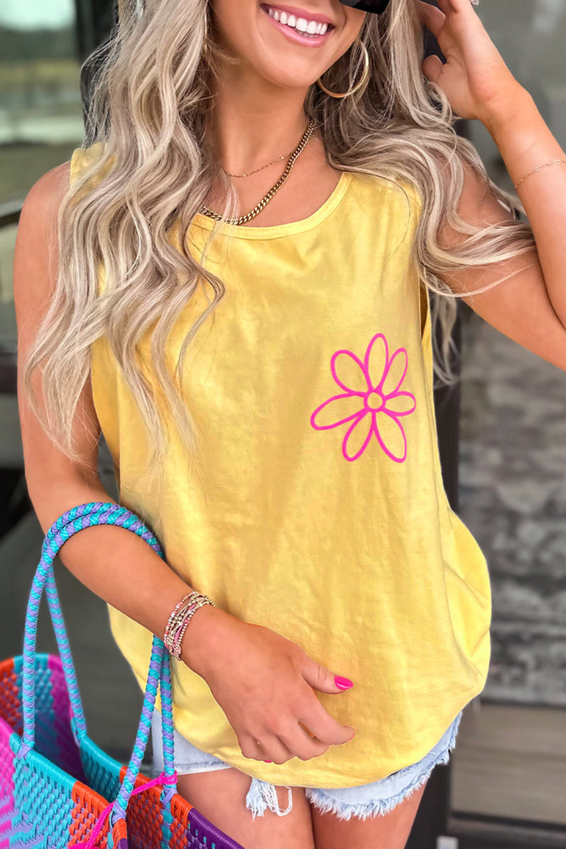 Sun Sleeveless Graphic Tank Top
