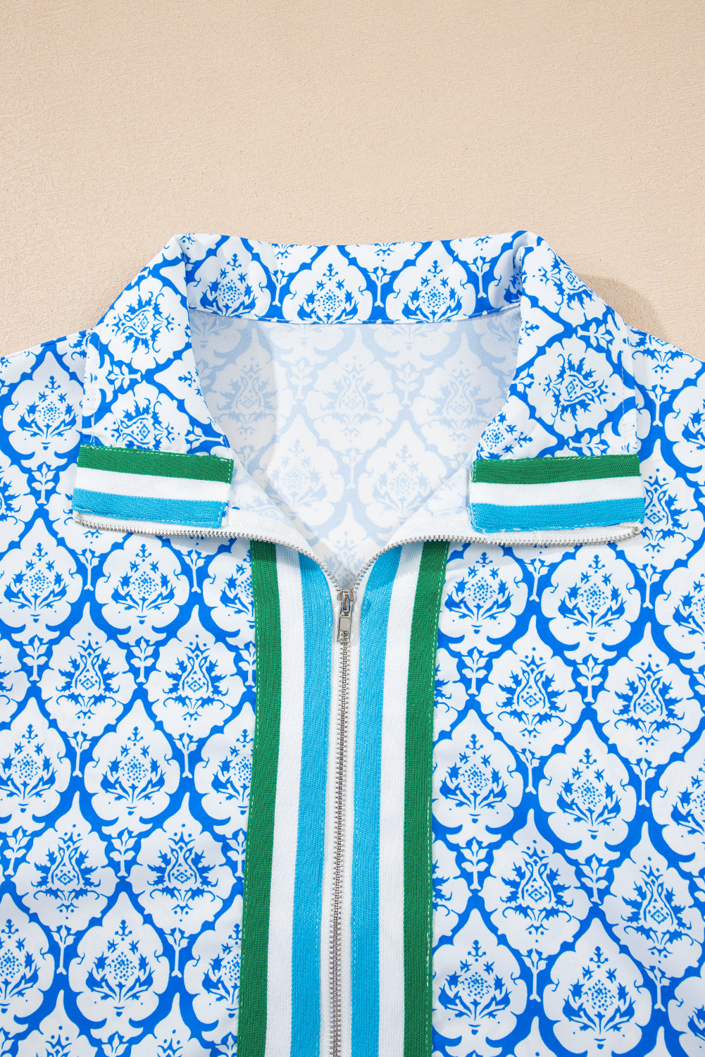 Western Half Zip Collared Blouse