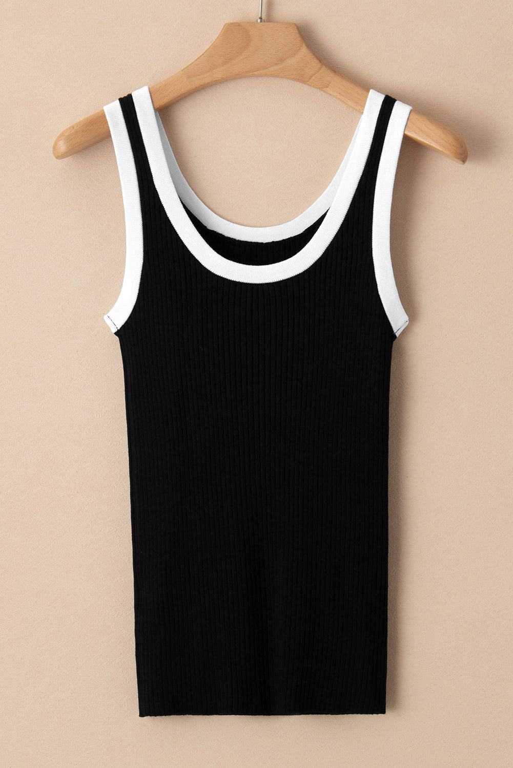 Colorblock Edge Ribbed Tank Top