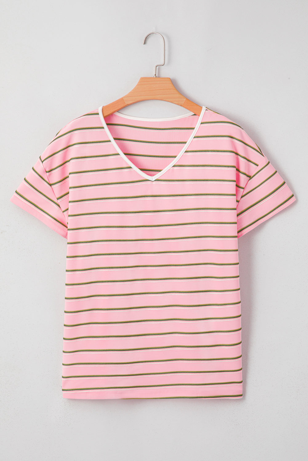 Stripe V-Neck Short Sleeve T-Shirt