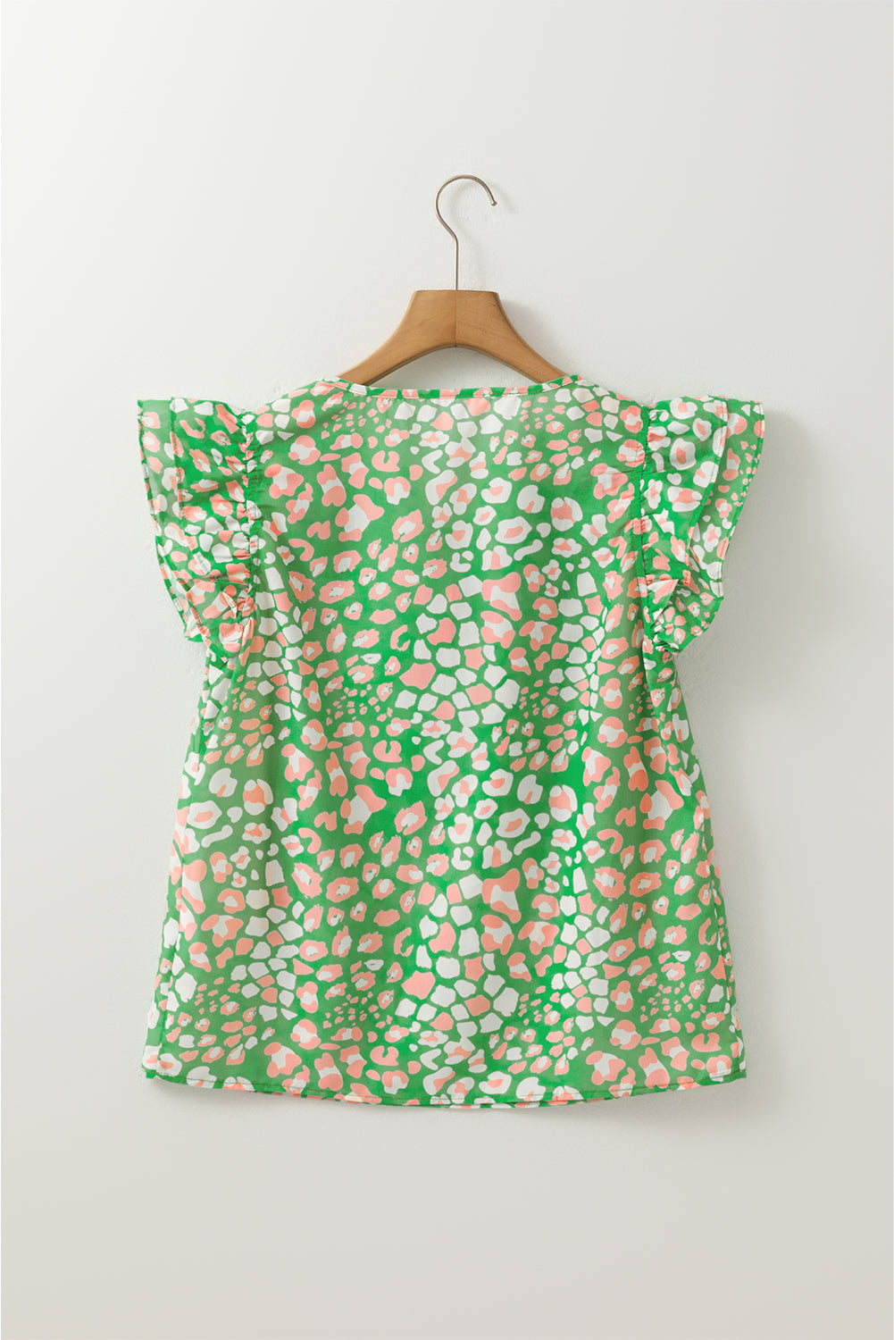 Abstract Leopard Tied Front Blouse