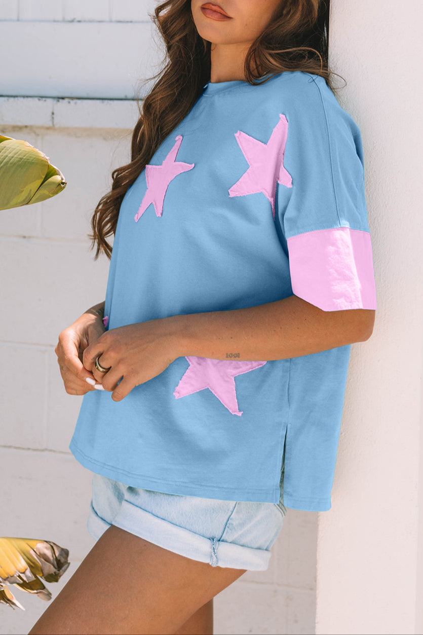 Star Patchwork Short Sleeve T-Shirt