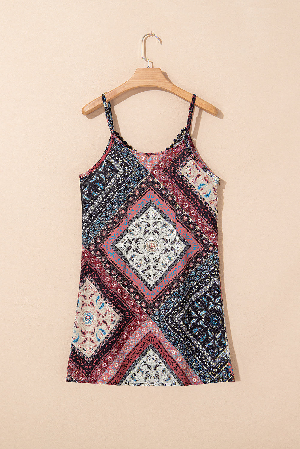 Geometric Paisley Sleeveless Mini Dress