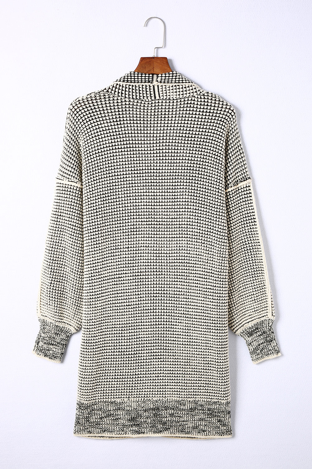 Plaid Open Front Long Cardigan