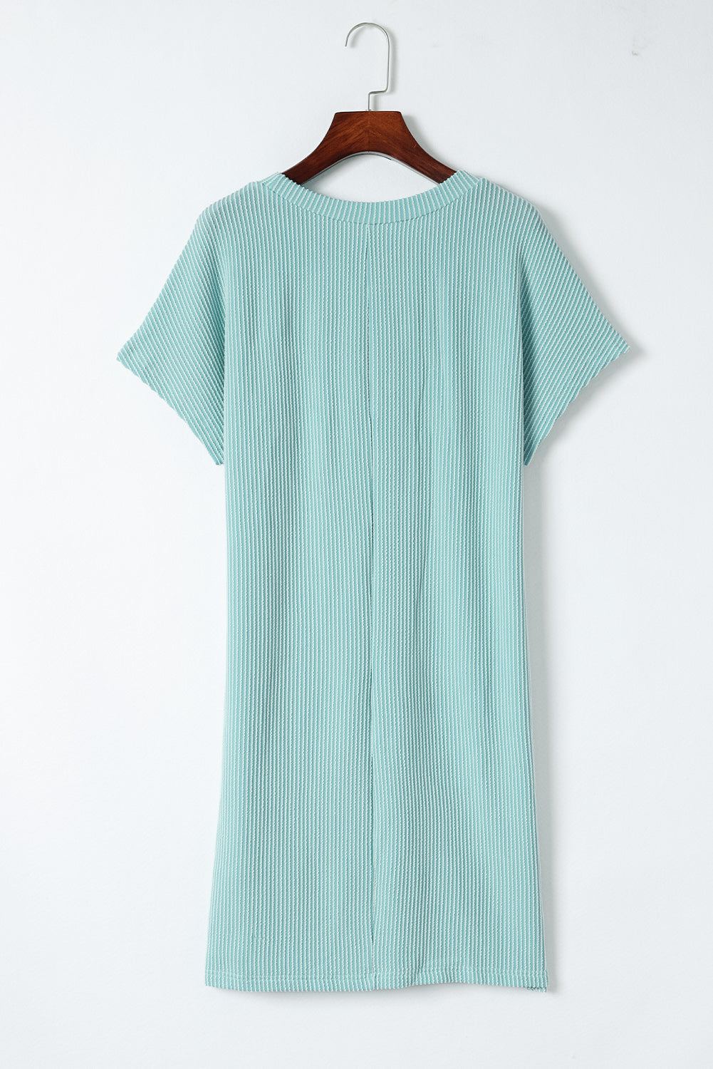 Corded Knit Pocketed T-Shirt Dress