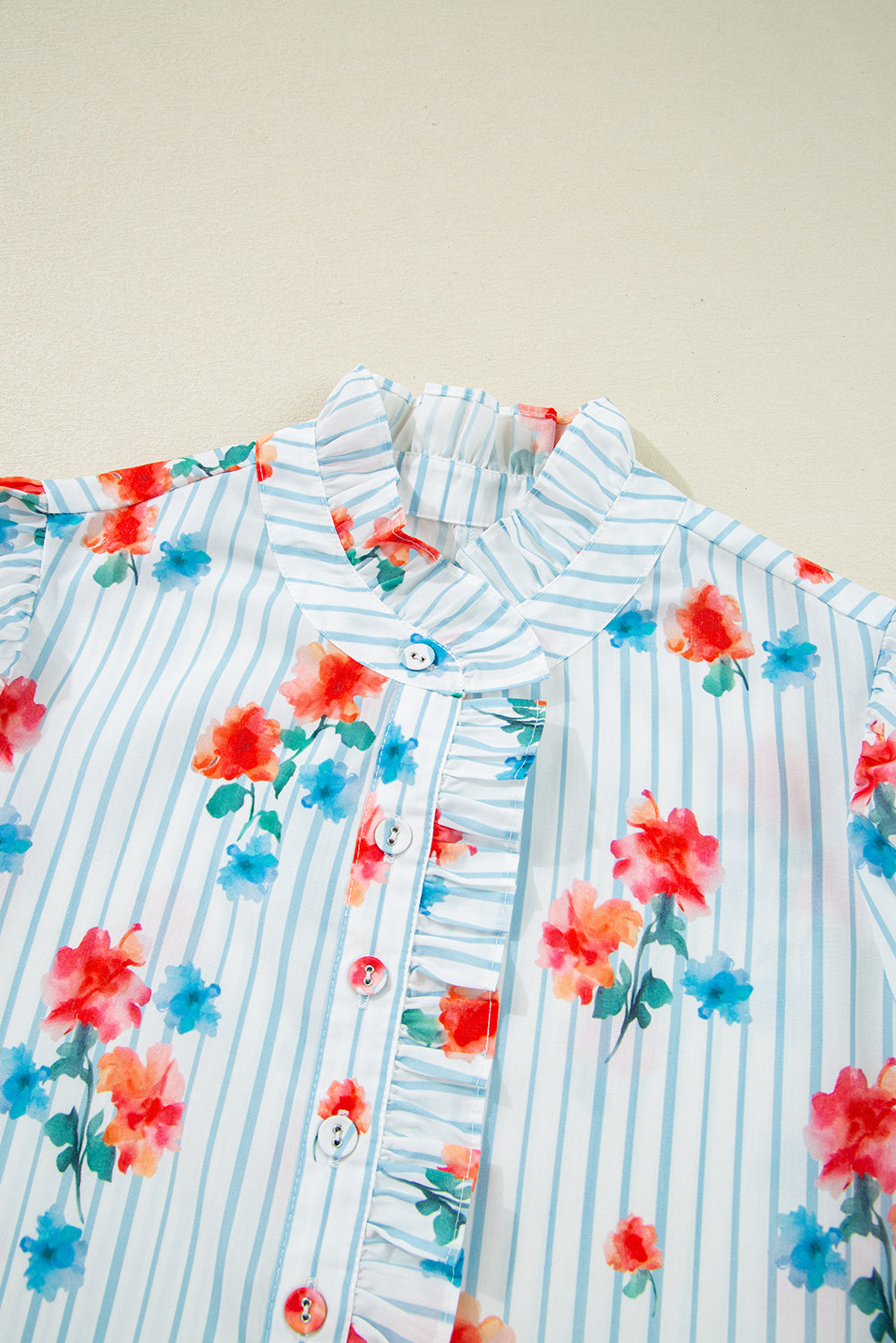 Stripe Floral Belted Mini Dress
