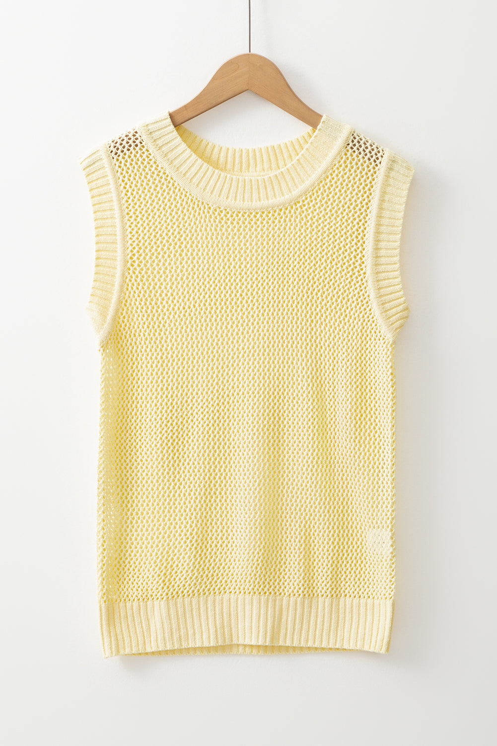 Hollowed Knit Sleeveless Sweater Top